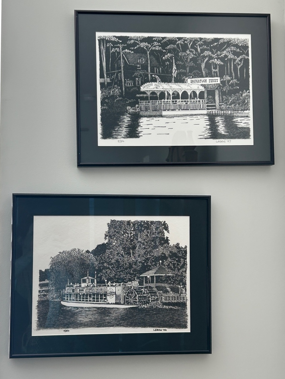 John Leben Saugatuck Michigan Signed Limited Edition Framed Art Prints 2006 2007